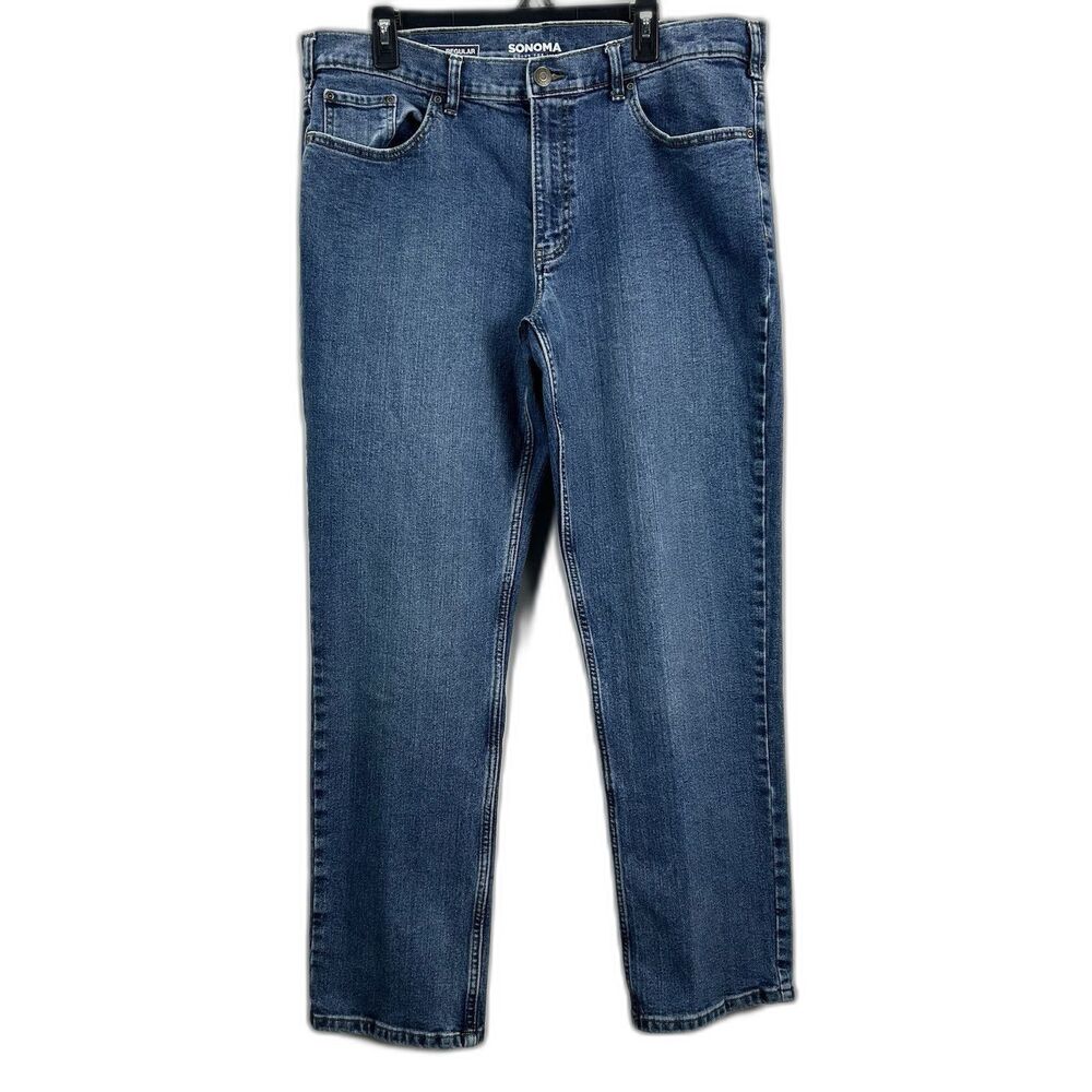 Sonoma Goods For Life Men's 38 x 32 Jeans Straight Regular Fit Medium Wash